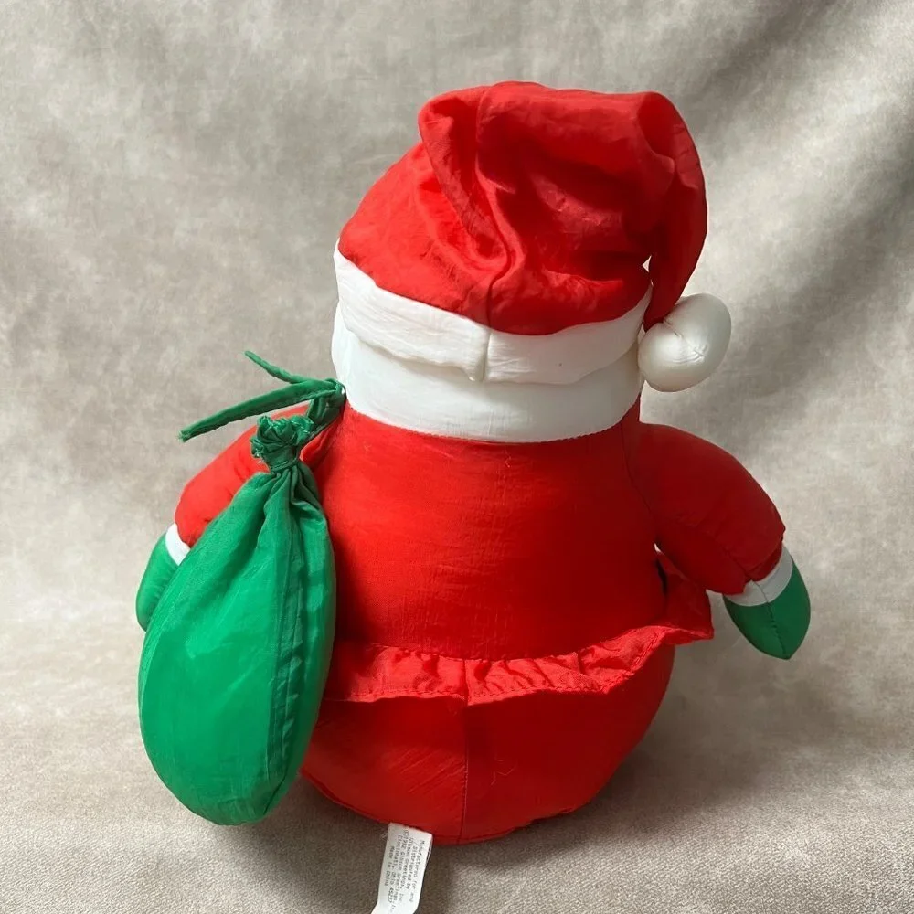 Vintage Nylon Puffalump Santa Claus Christmas Plush Toy